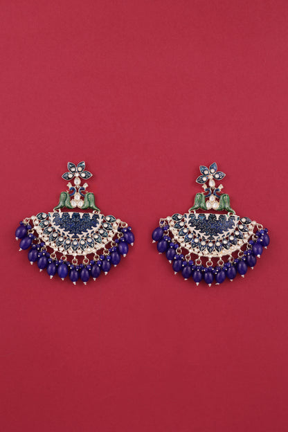 Blue Mayank Designer Chandbali Earring