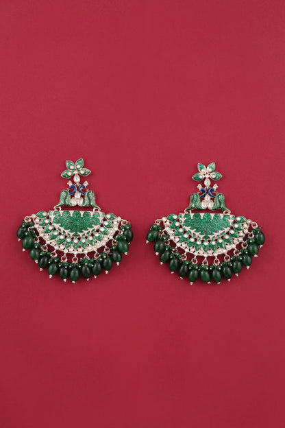 Green Mayank Designer Chandbali Earring