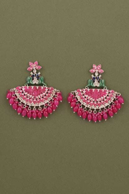 Pink Mayank Designer Chandbali Earring