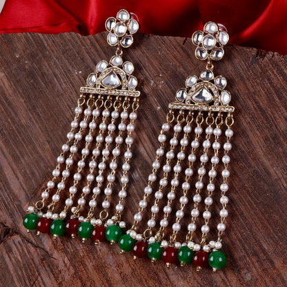 Green Maroon Shrusti Designer Earring