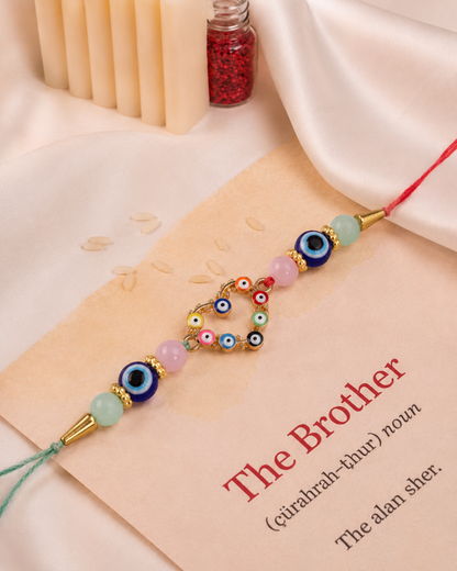 Trishakti Evil Eye Rakhi with Tilak Set and Card