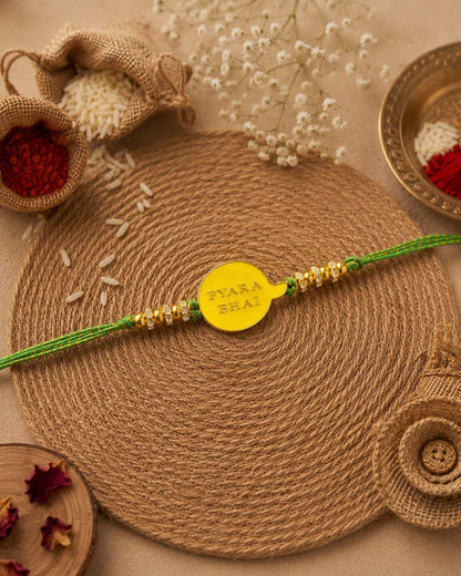 Yellow Pyara Bhai Rakhi for Brother | Tilak Set Included