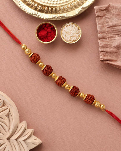 Shivansh Rudraksh Rakhi for Brother | Tilak Set Included