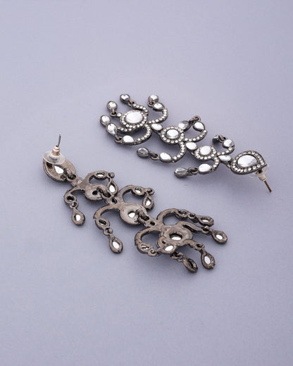 Black Janhavi Kapoor Inspired Chandbali Earrings