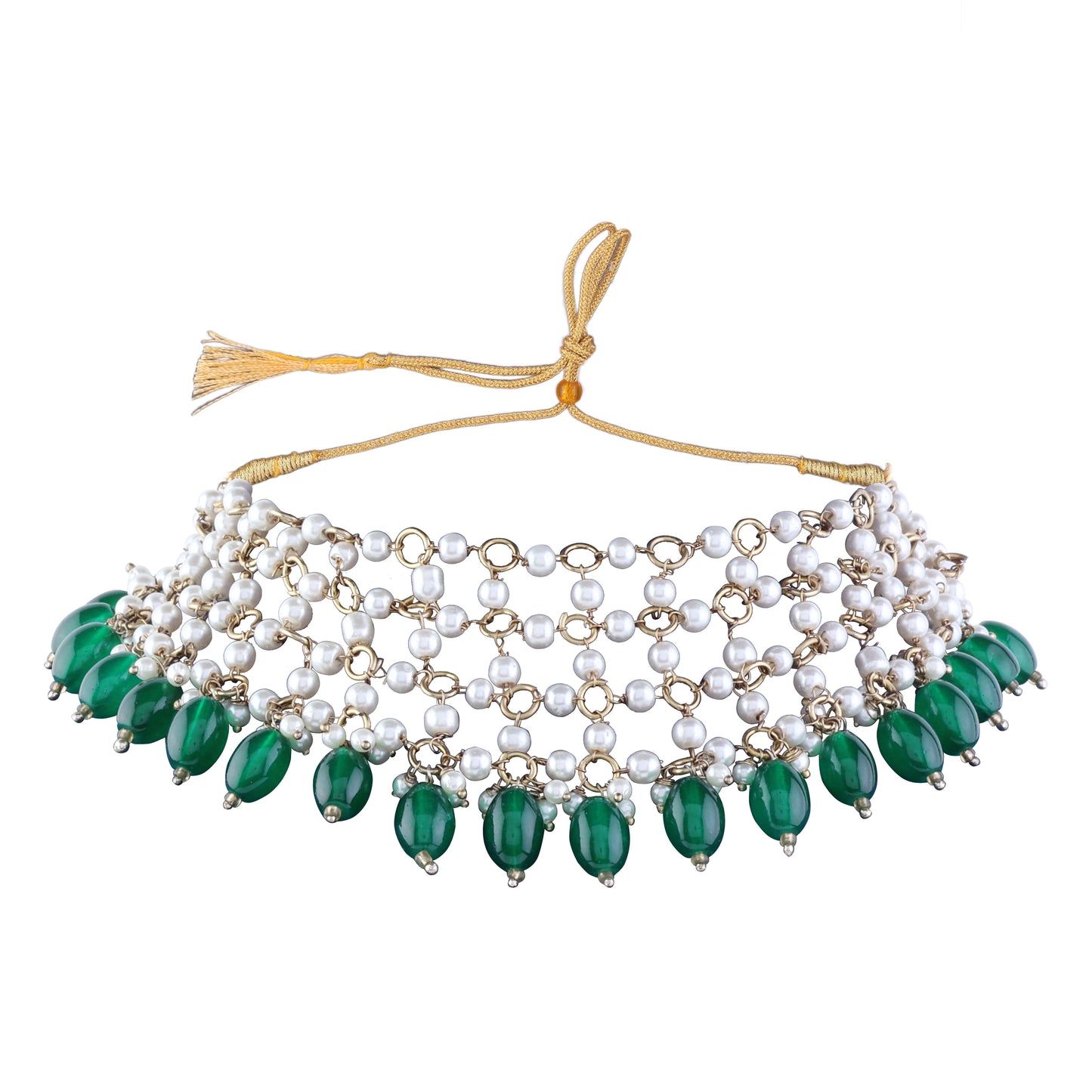 Green Kaveri Designer Indo Western Necklace