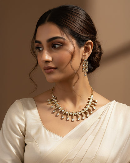 Adhira Indo Western Necklace With Earrings