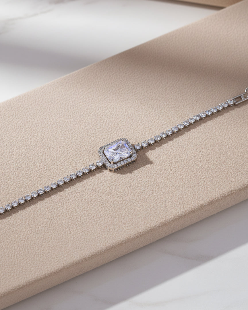 Haisley American Diamond Tennis Bracelet - Openable