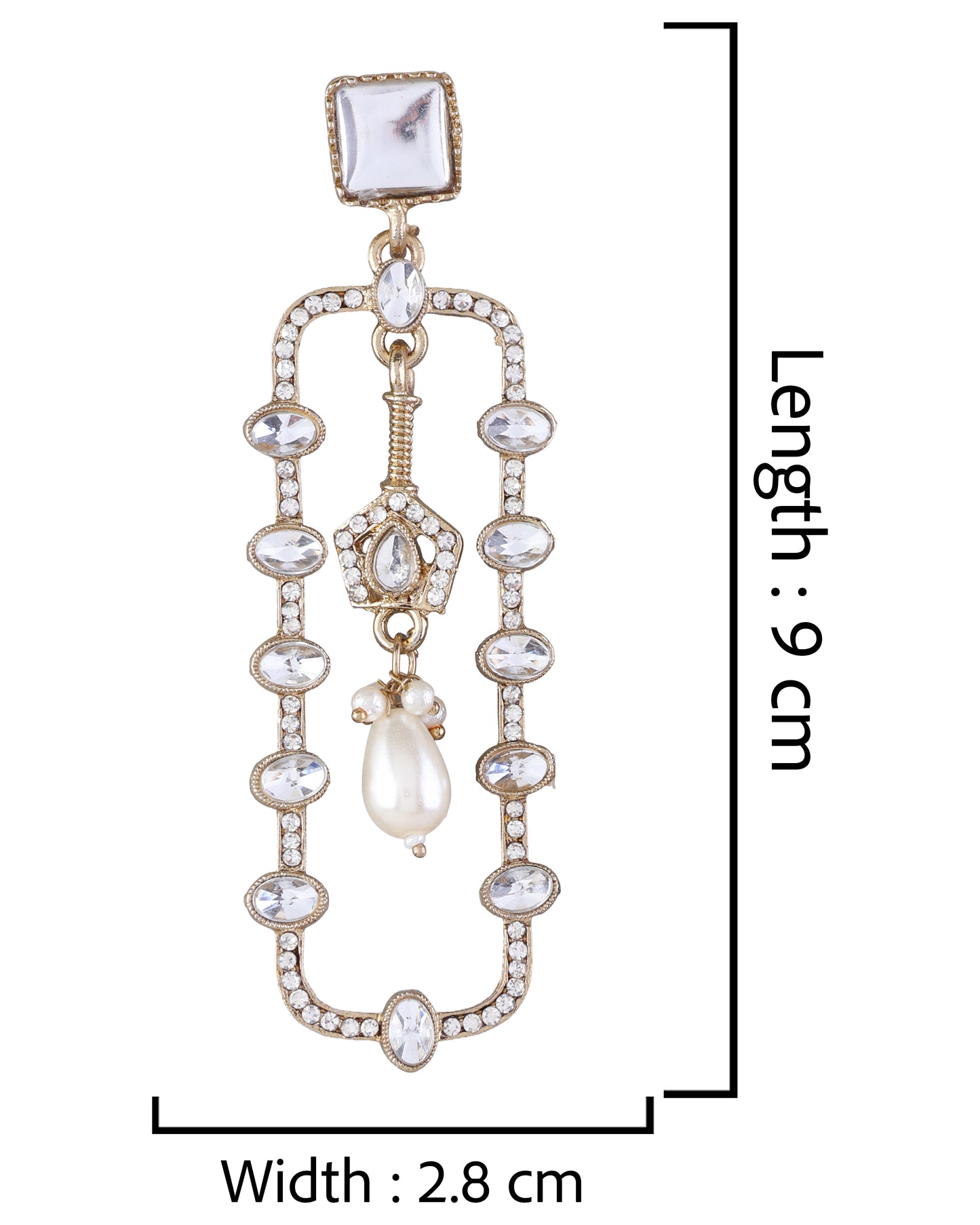 Silver Tenille Premium Designer Zircone Kundan Earring
