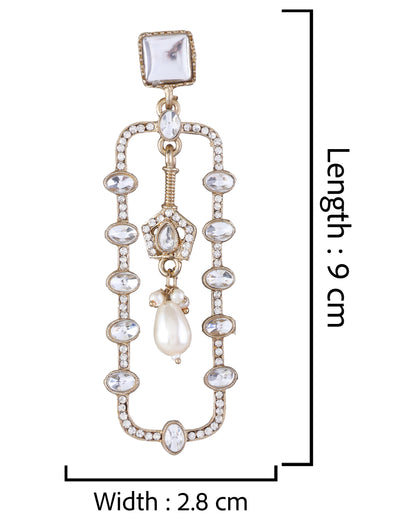 Silver Tenille Premium Designer Zircone Kundan Earring
