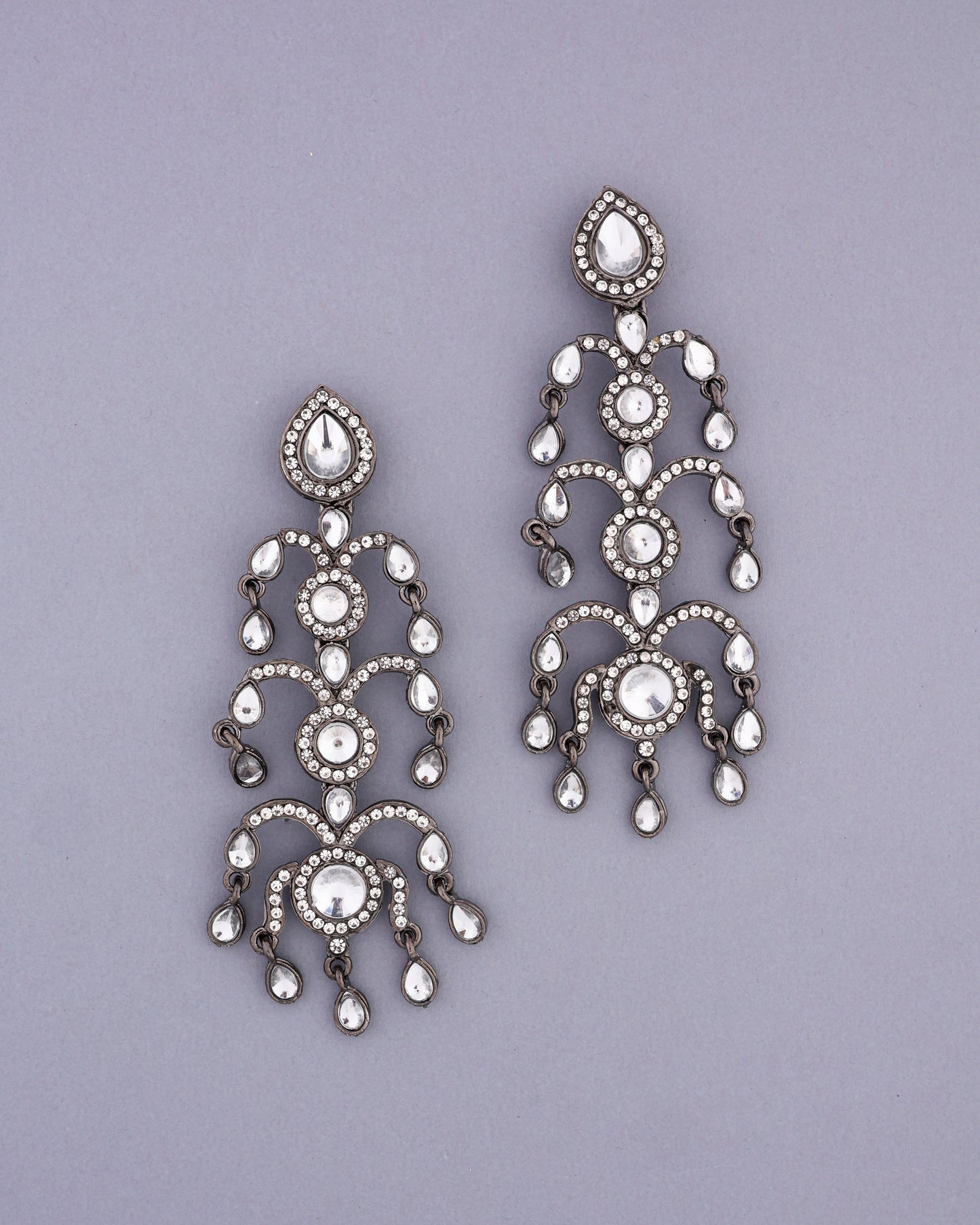 Black Janhavi Kapoor Inspired Chandbali Earrings
