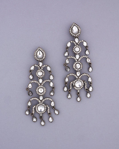 Black Janhavi Kapoor Inspired Chandbali Earrings