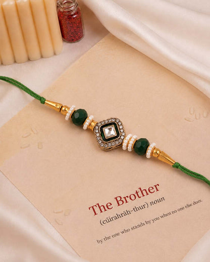 Green Vaidik Rakhi for Brother | Tilak Set Included