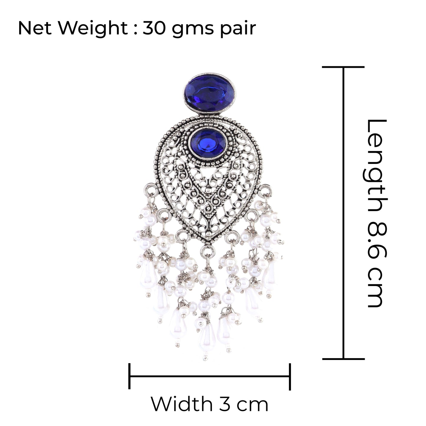 Blue Girisha Boho Pearl Earring