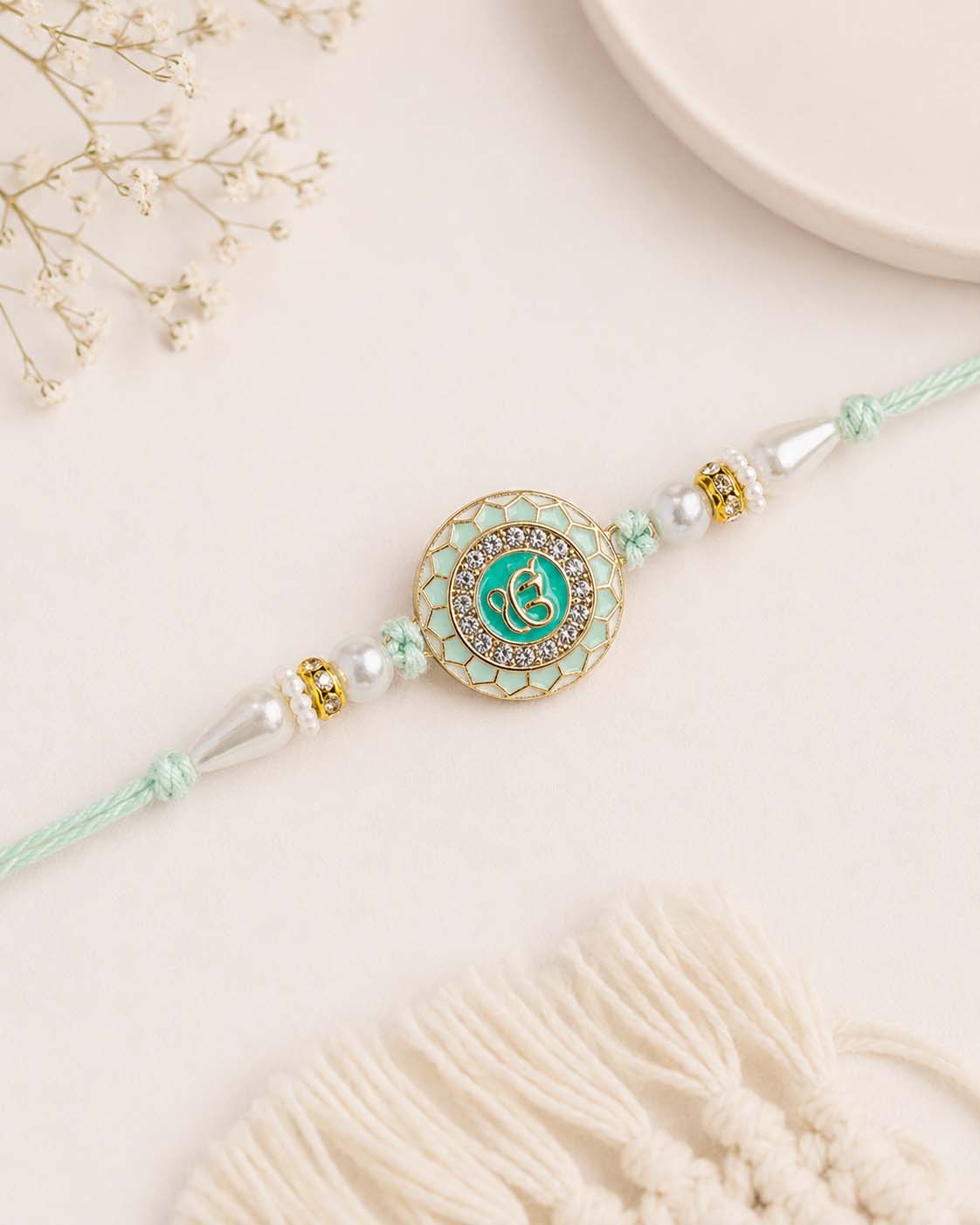Mint Ek Onkar Rakhi for Brother | Tilak Set Included