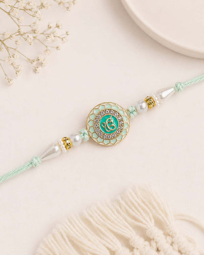 Mint Ek Onkar Rakhi for Brother | Tilak Set Included