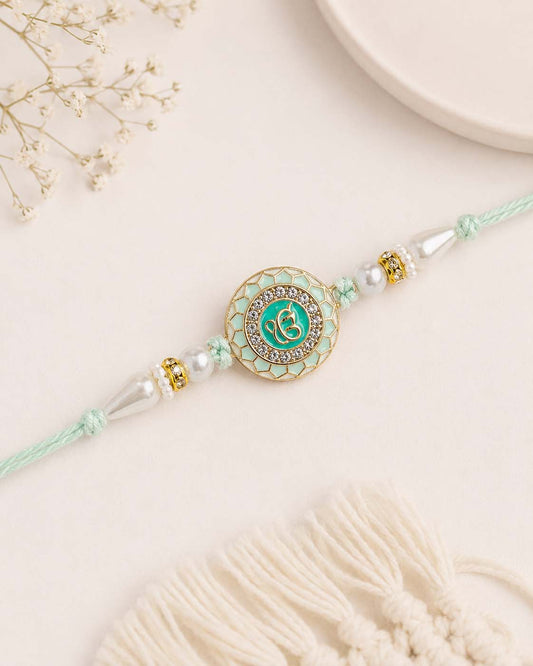 Mint Ek Onkar Rakhi for Brother | Tilak Set Included