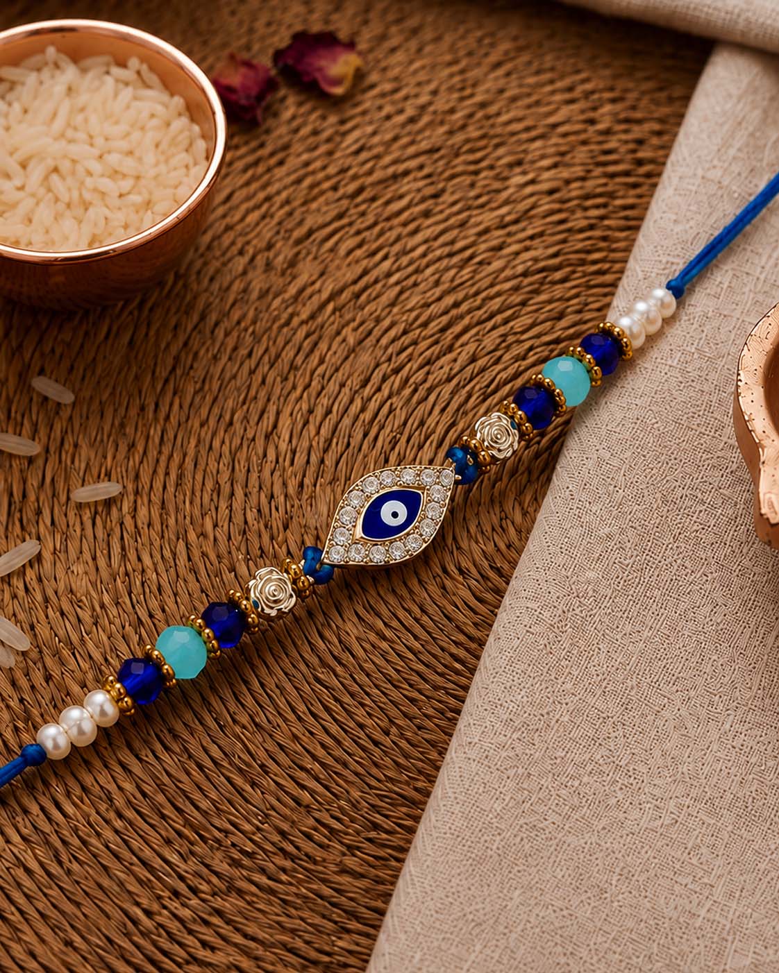 Neelay Evil Eye Rakhi for Brother | Tilak Set Included