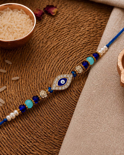 Neelay Evil Eye Rakhi for Brother | Tilak Set Included