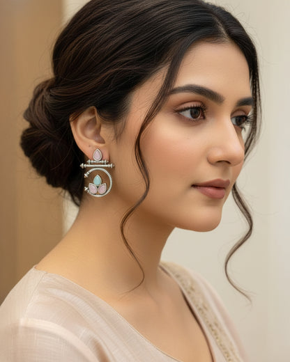 Pastel Silver Kumud Earring