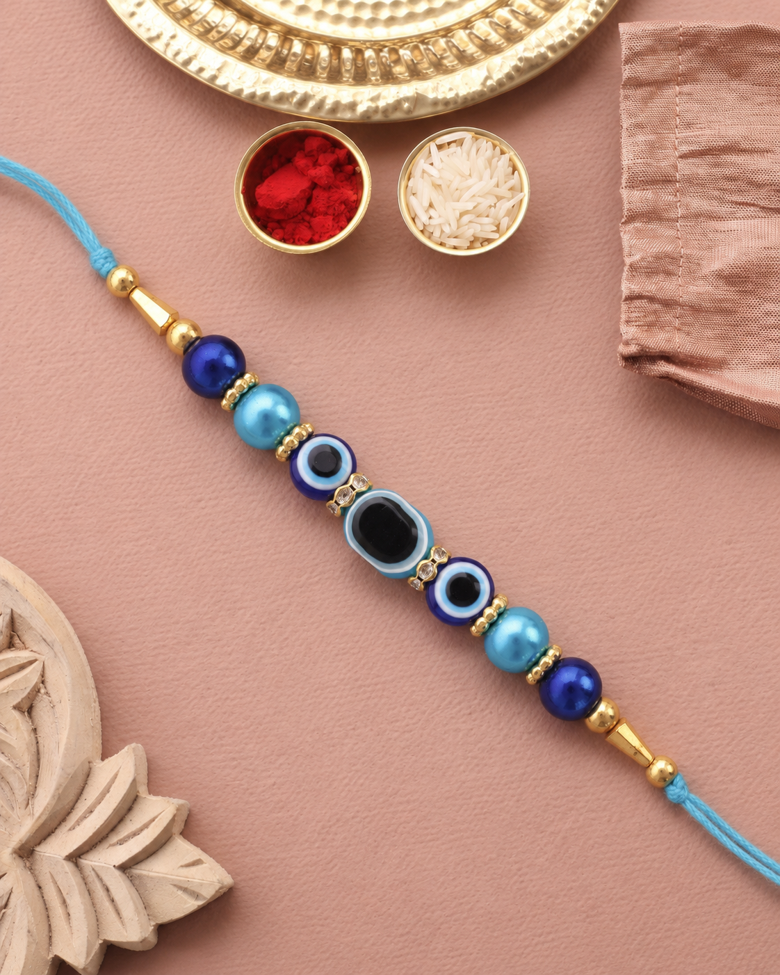Yamya Evil Eye Rakhi with Tilak Set and Card
