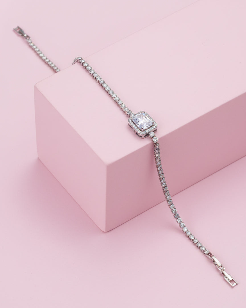 Haisley American Diamond Tennis Bracelet - Openable