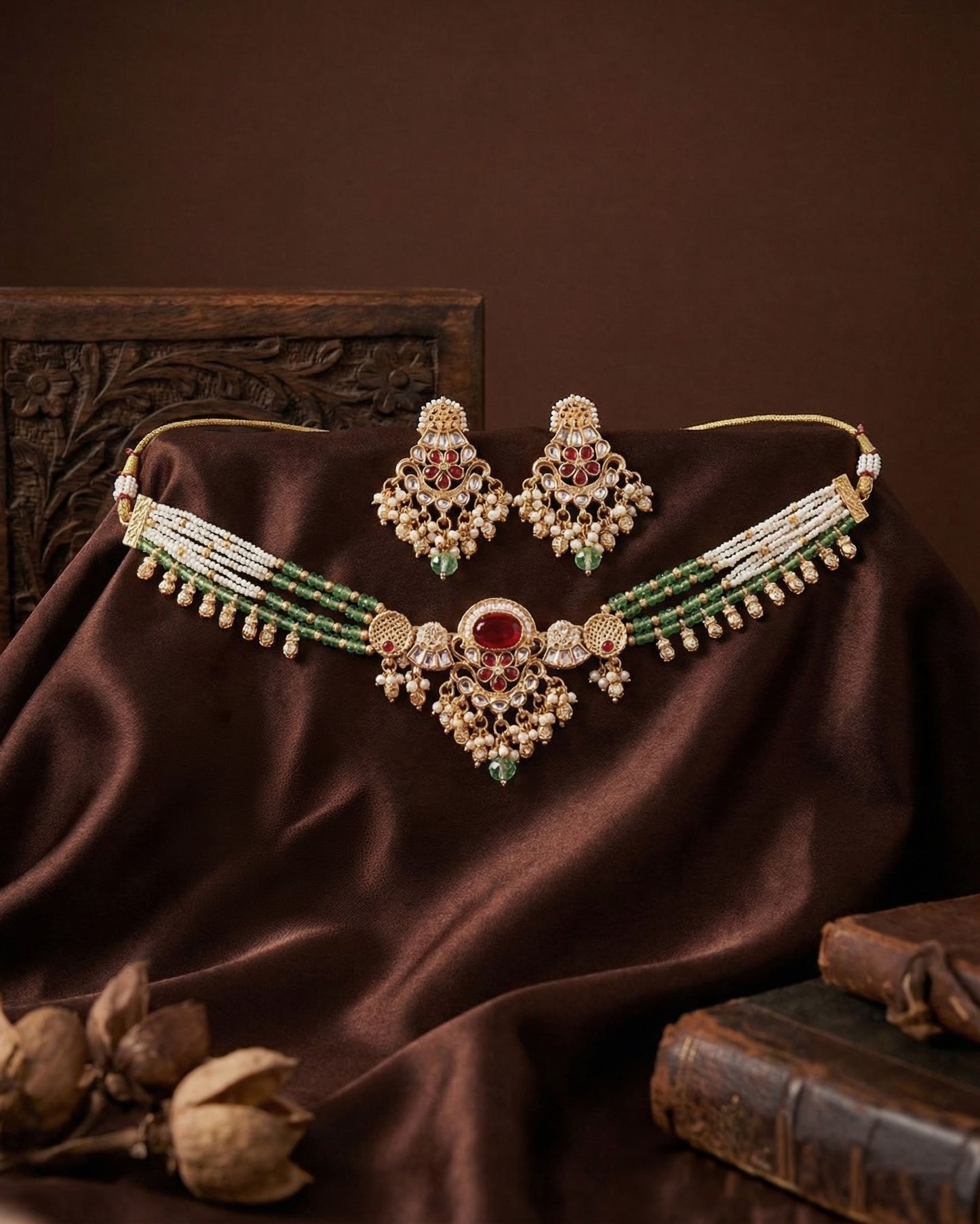 Naviksha Rajwada Necklace Set with Earring
