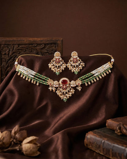 Naviksha Rajwada Necklace Set with Earring