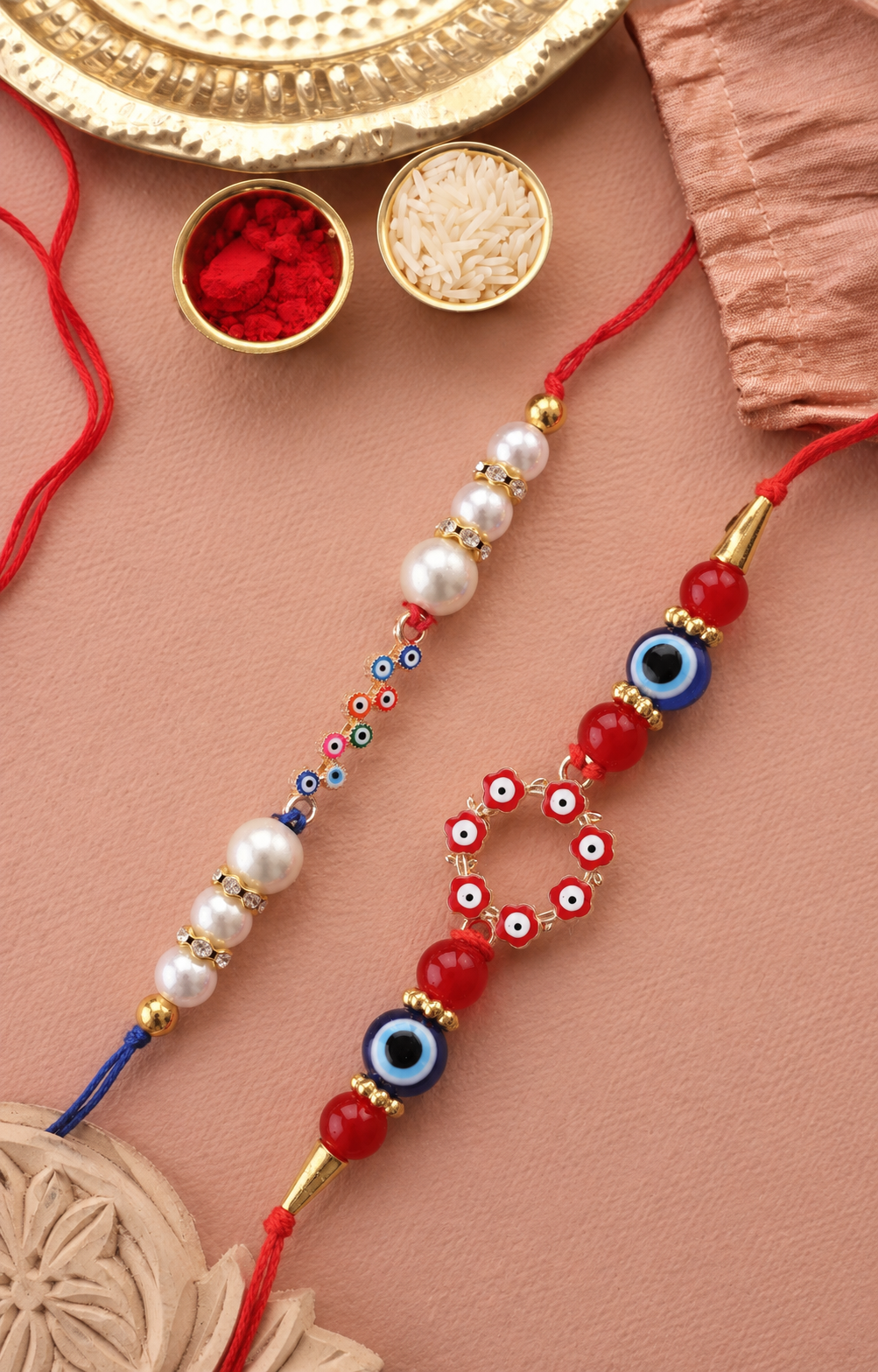 Tapas-Chakra Rakhi Pack of 2 with Tilak Set and Card