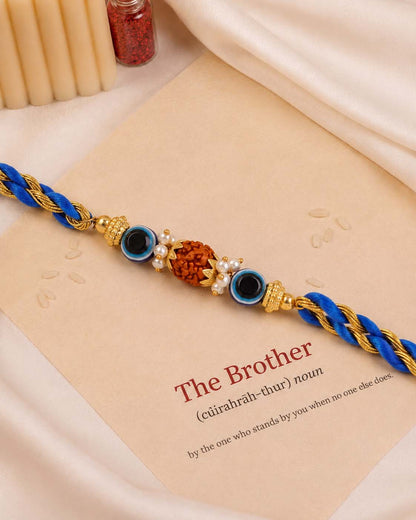 Prithvi Rudraksh Rakhi for Brother | Tilak Set Included