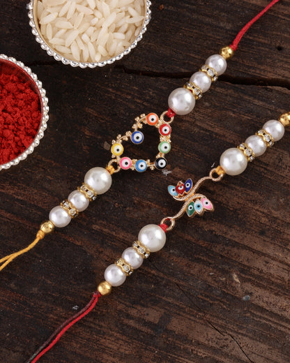 Vivaan-Myra Rakhi Pack of 2 with Tilak Set and Card