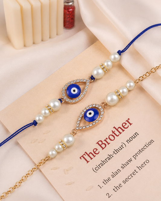 Niyaka Bhaiya Bhabhi Rakhi Bracelet with Card | Tilak Set Included