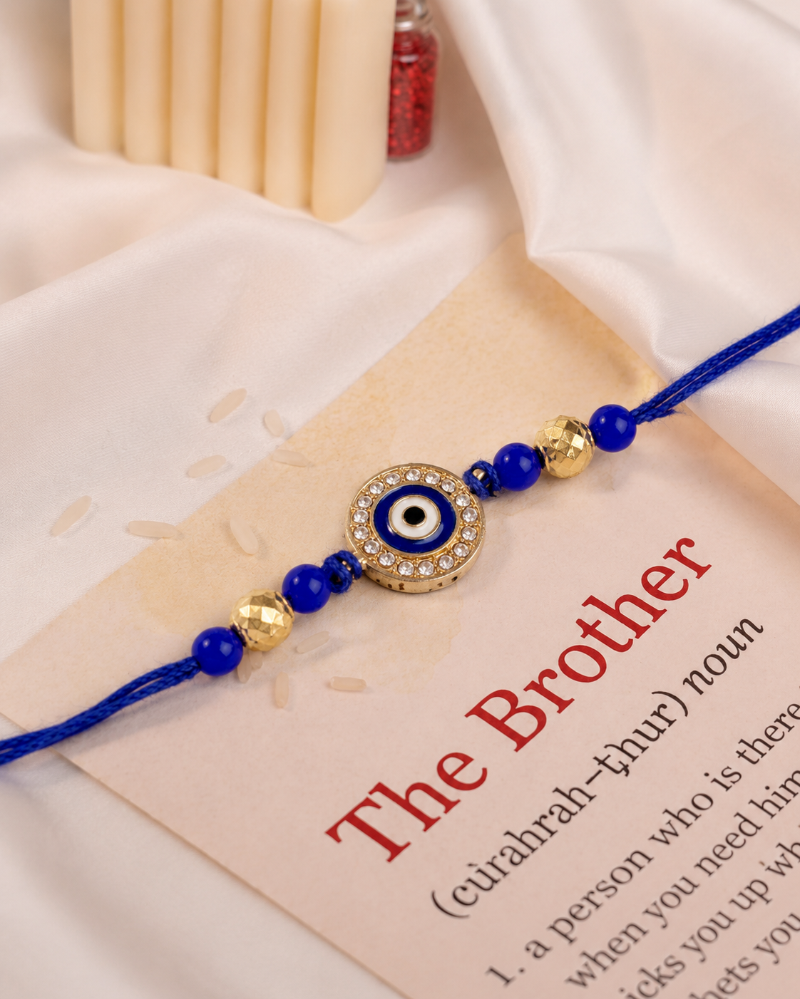 Kalki Evil Eye Rakhi with Tilak Set and Card