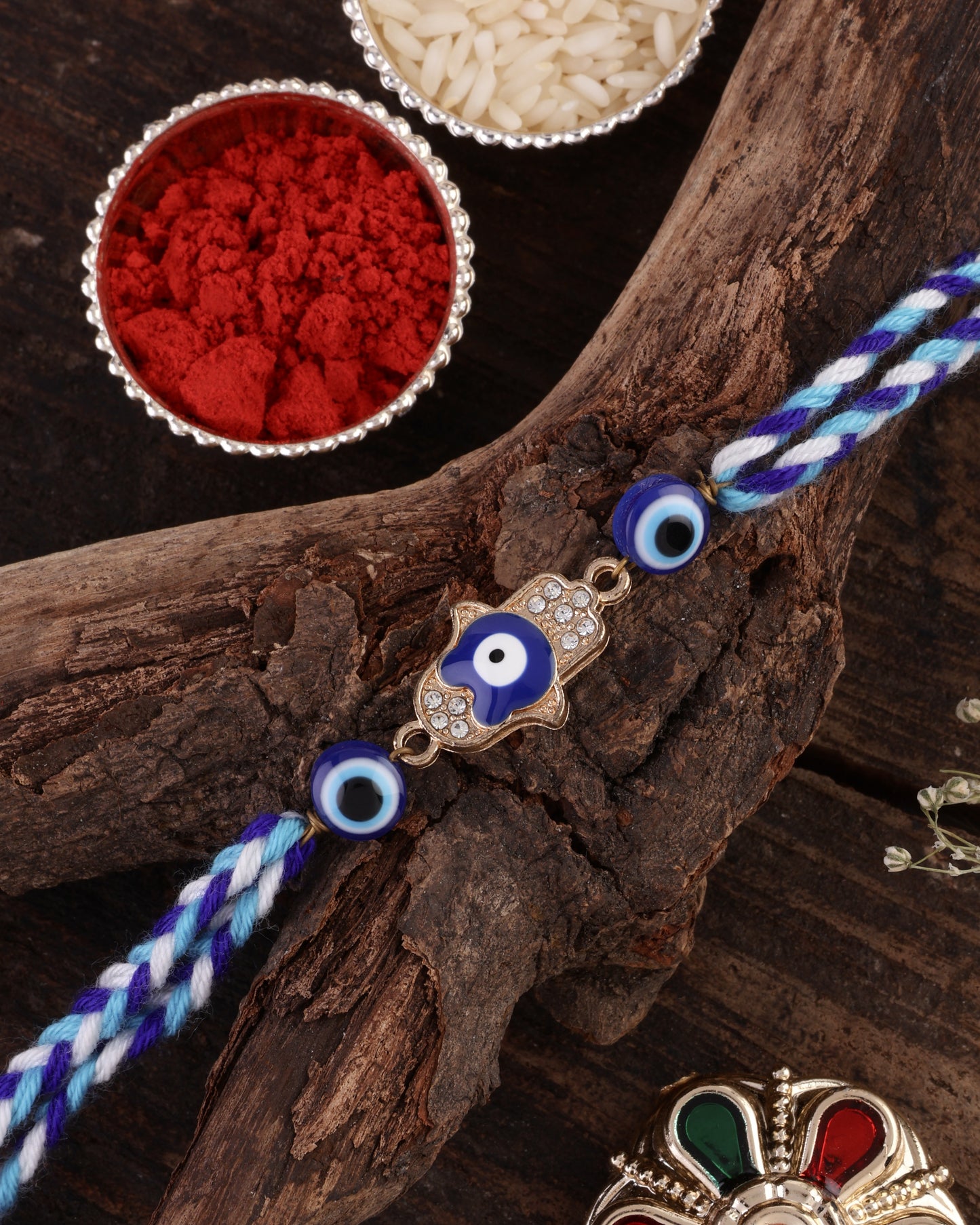 Yodha Evil Eye Rakhi with Tilak Set and Card