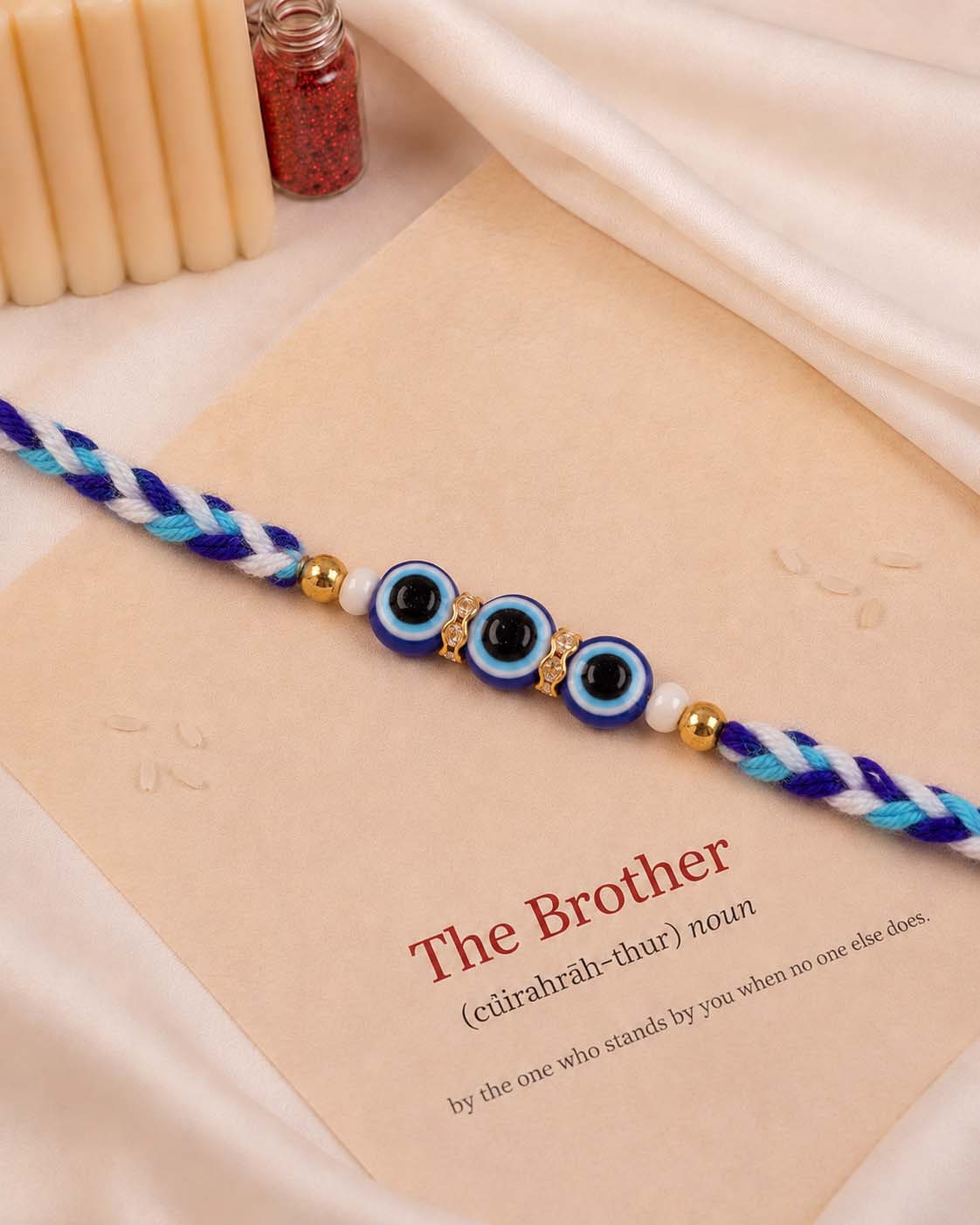 Kanak Evil Eye Rakhi for Brother | Tilak Set Included