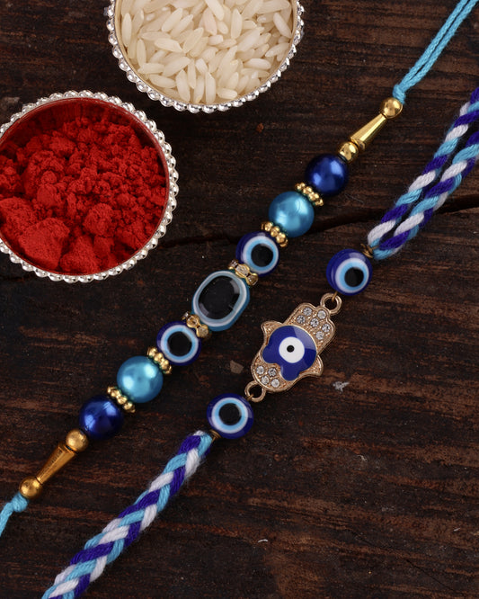 Yodha-Yamya Rakhi Pack of 2 with Card | Tilak Set Included
