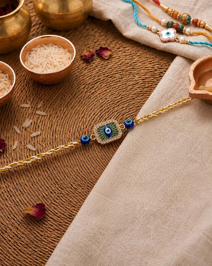 Nazvik Evil Eye Rakhi for Brother | Tilak Set Included