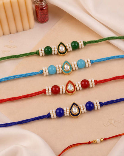 Pack of 4 Dhivi Rakhi for Brother | Tilak Set Included