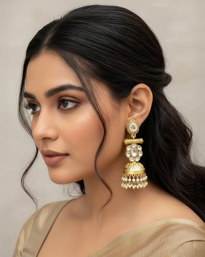 Shrishti Designer Jhumki Earring Brass Lookalike