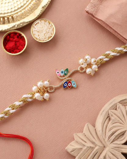 Inaaya Evil Eye Rakhi with Tilak Set and Card
