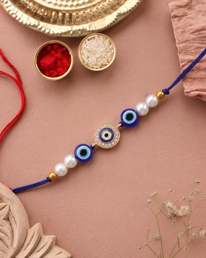 Aayana Evil Eye Rakhi with Tilak Set and Card