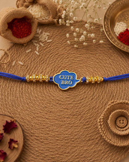 Blue Cute Bro Rakhi for Brother | Tilak Set Included