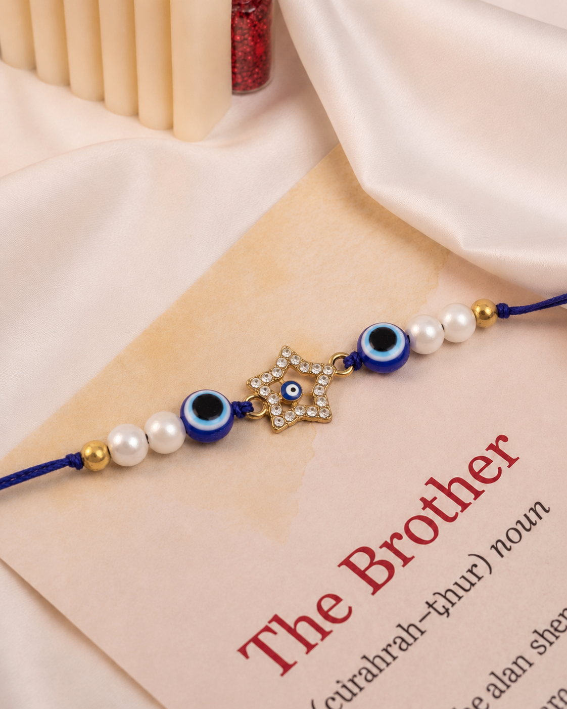 Vritika Evil Eye Rakhi for Brother | Tilak Set Included