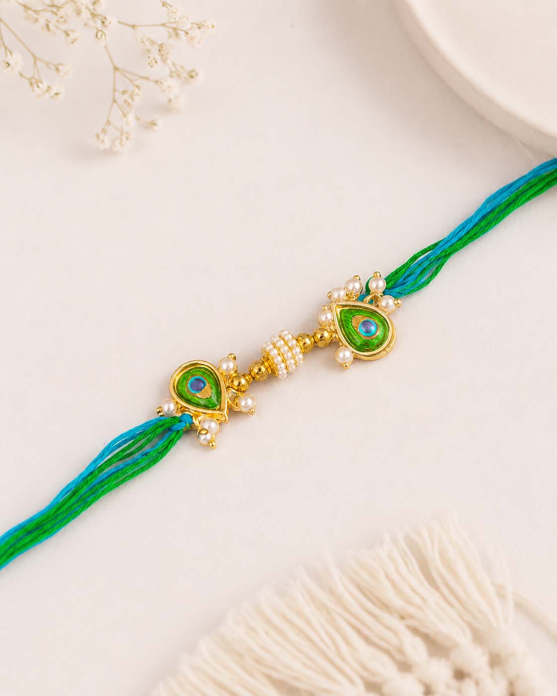 Mayur Rakhi for Brother | Tilak Set Included