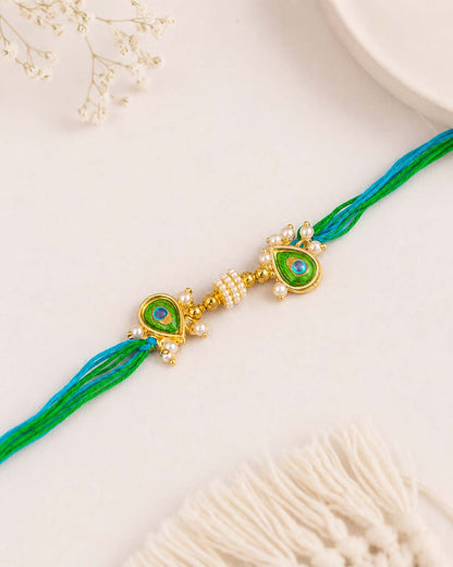 Mayur Rakhi for Brother | Tilak Set Included