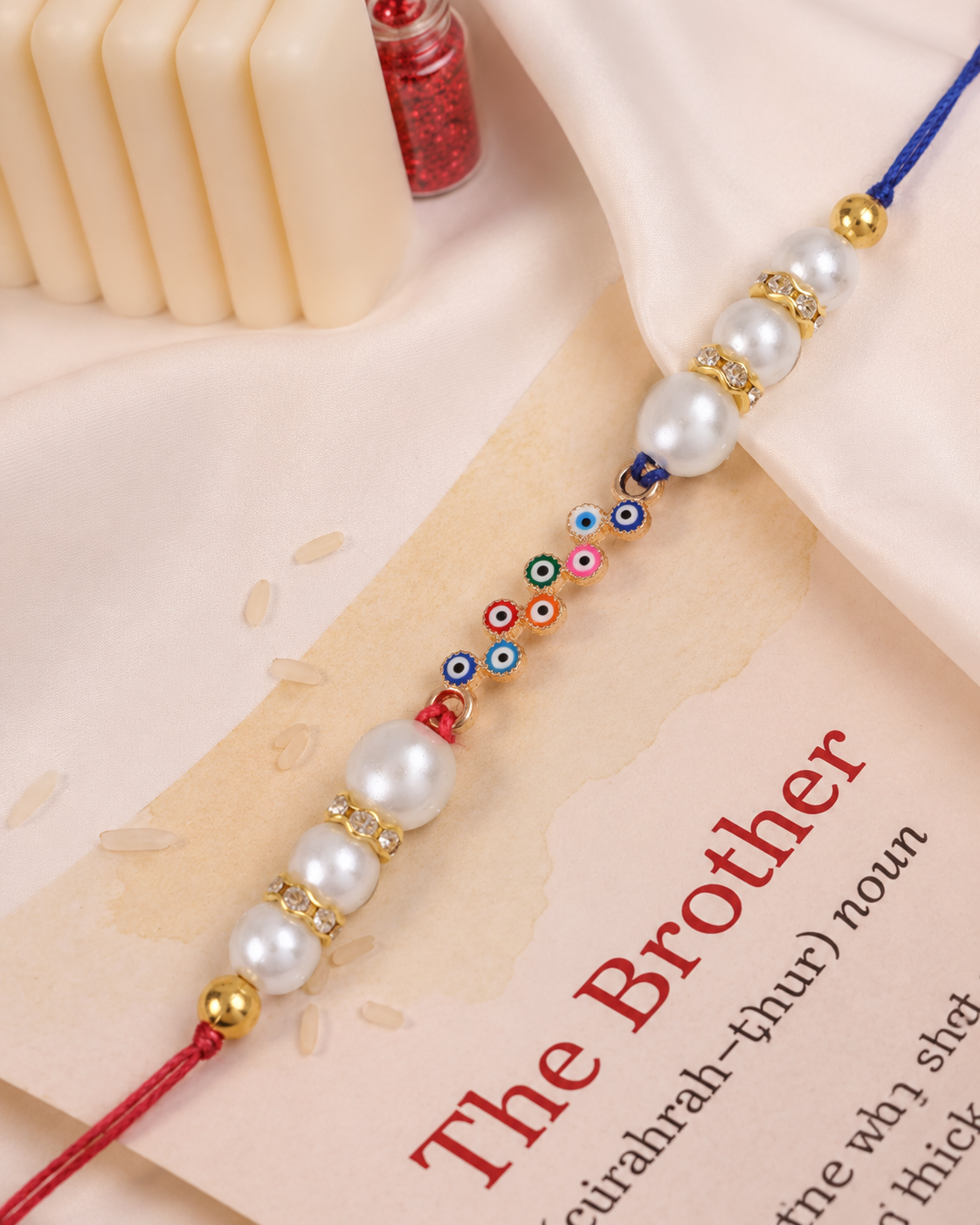 Tapas Evil Eye Rakhi with Tilak Set and Card