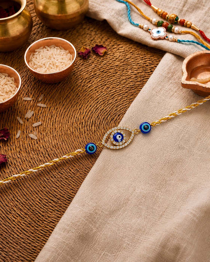 Navyansh Evil Eye Rakhi for Brother | Tilak Set Included