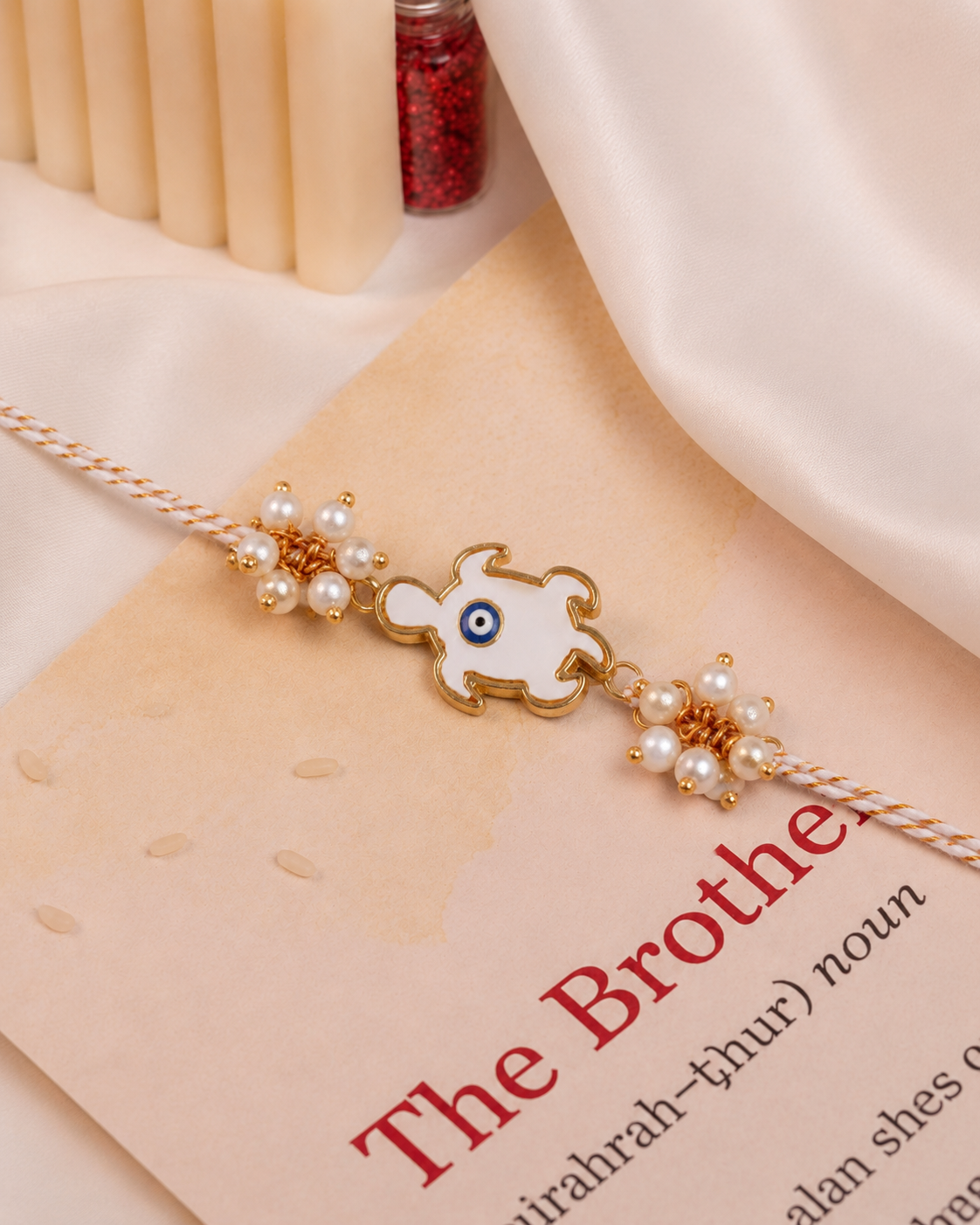 Tushika Evil Eye Rakhi for Brother | Tilak Set Included
