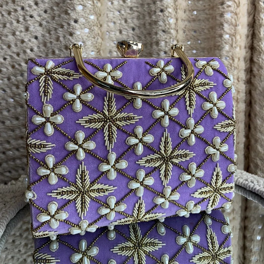 Lavender Amayra Suitcase Clutch