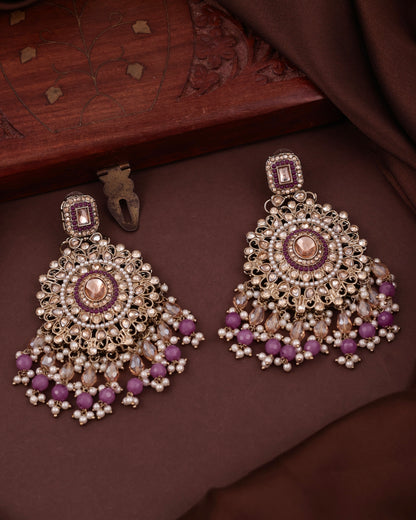 Lilac Tavisha Punjabi Pakistani Teeka Chandbali Set