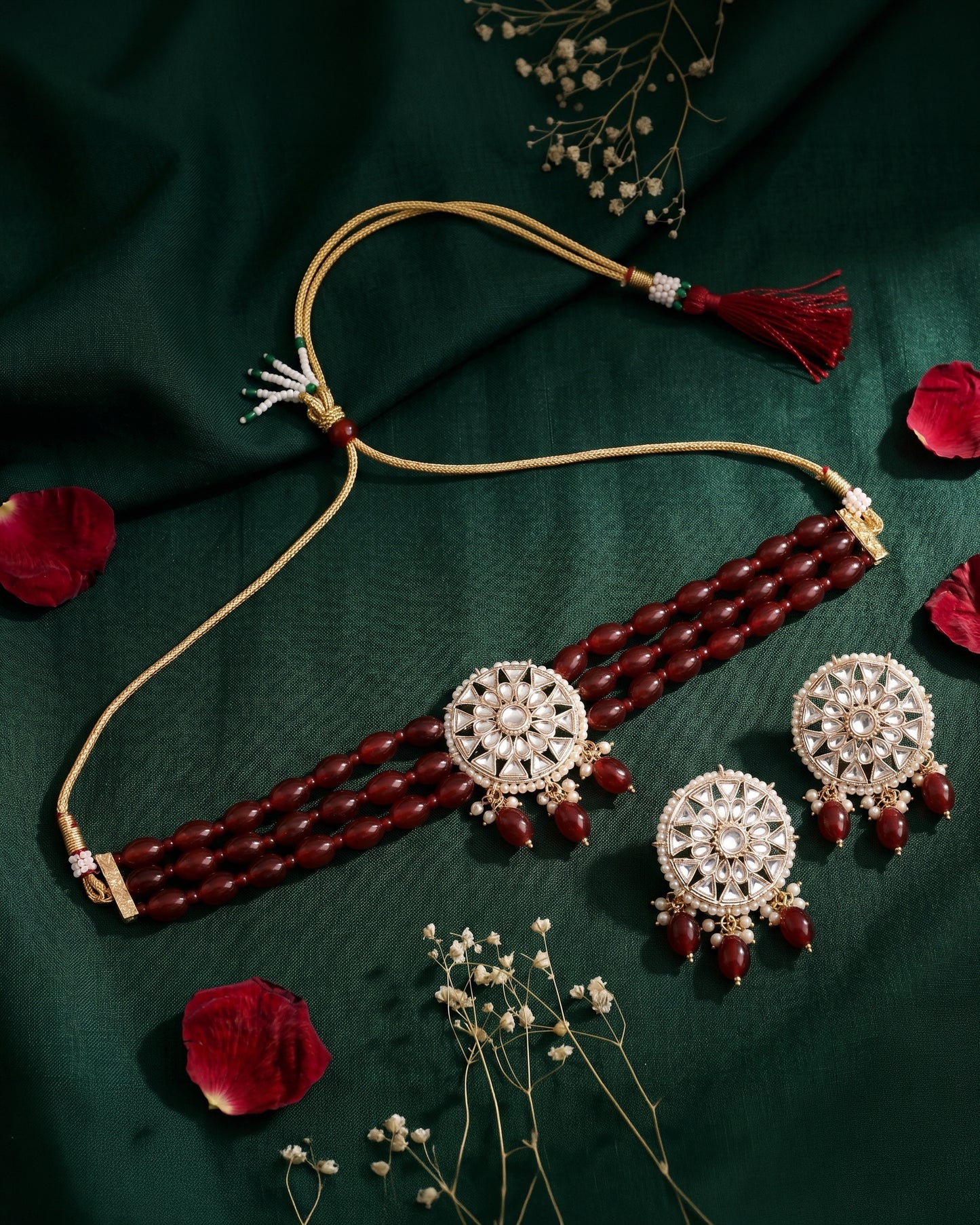 Maroon Arshi Choker Set